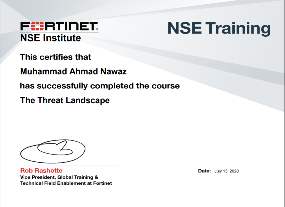 Fortinet NSE Threat Landscape